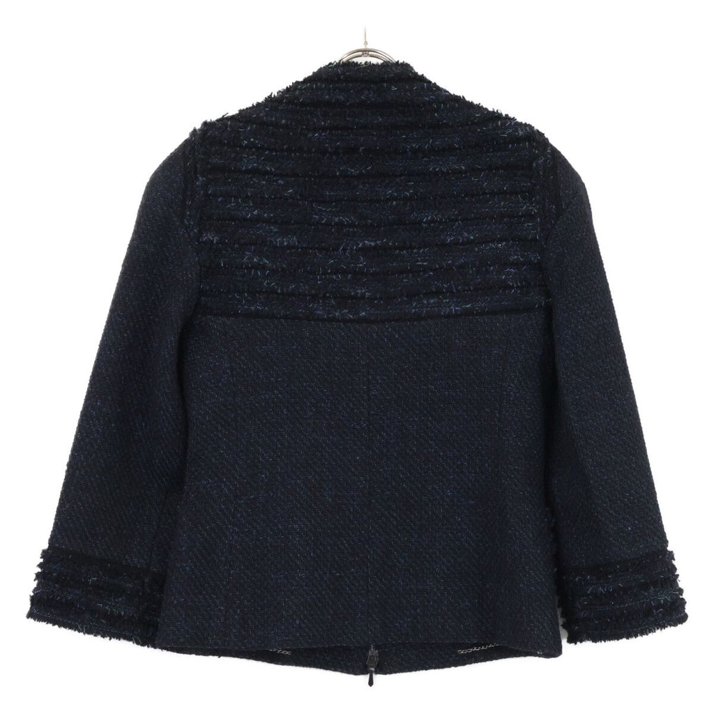 Chanel CC Logo Button Tweed Zip Up Jacket Skirt Set 36 — view 3