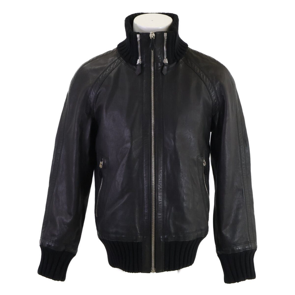 Hermes Zip Up Leather Jacket 46