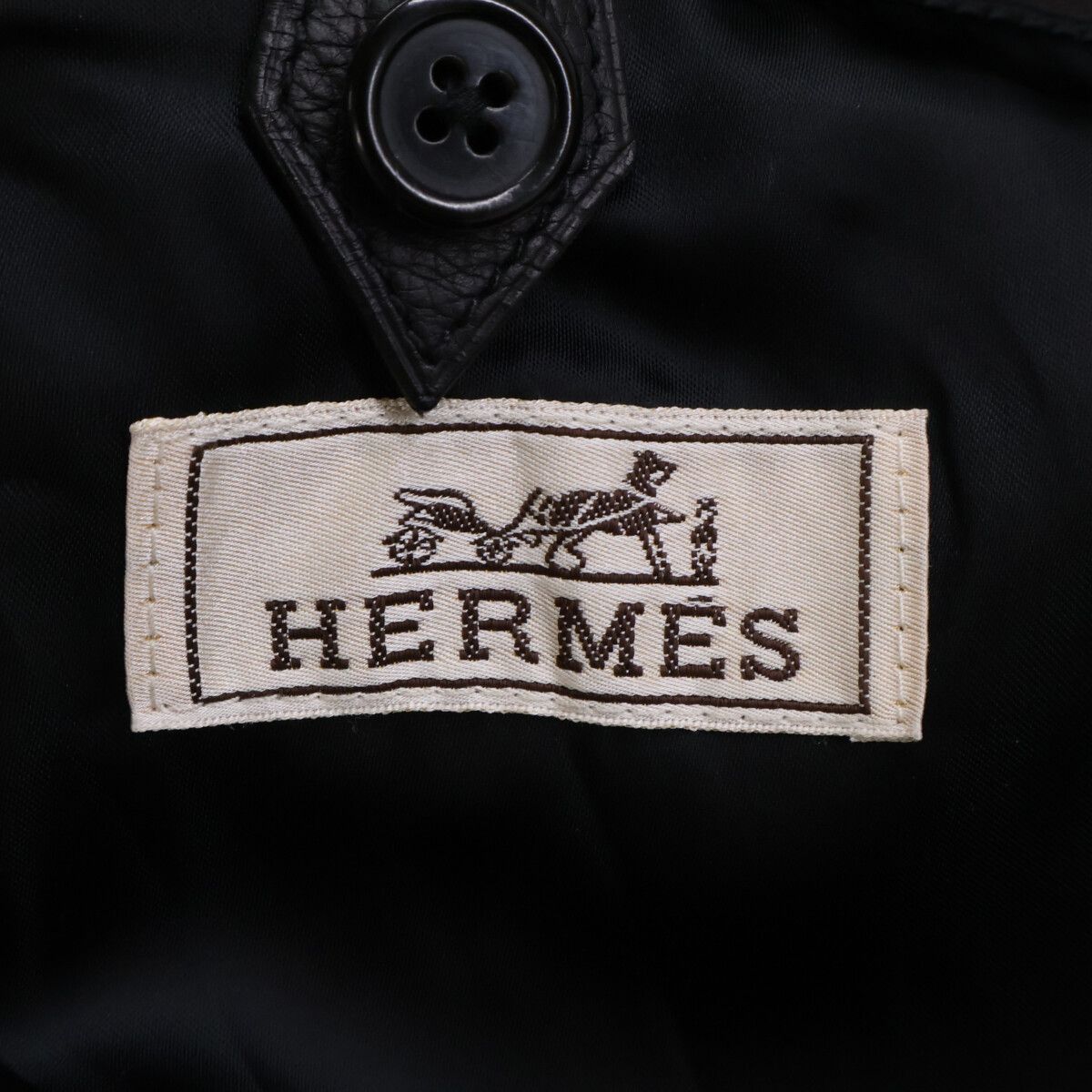 Hermes Zip Up Leather Jacket 46 — view 5