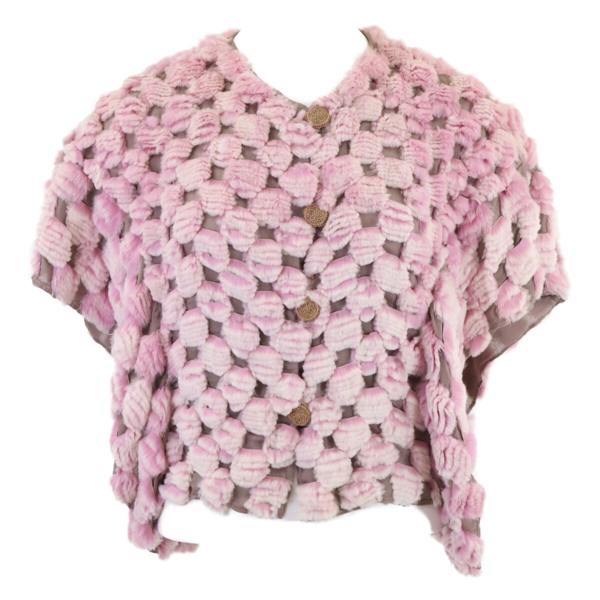 Fendi Chinchillafa Silk Front Button 38 T-Shirt