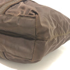 Prada Tote Logo Embroidery Nylon Brown — view 6