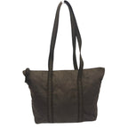 Prada Tote Logo Embroidery Nylon Brown