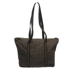 Prada Tote Logo Embroidery Nylon Brown — view 2