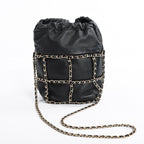 Chanel Shoulder Bag Chain Baguette Drawstring — view 3