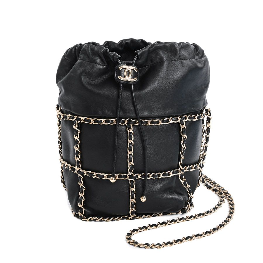 Chanel Shoulder Bag Chain Baguette Drawstring