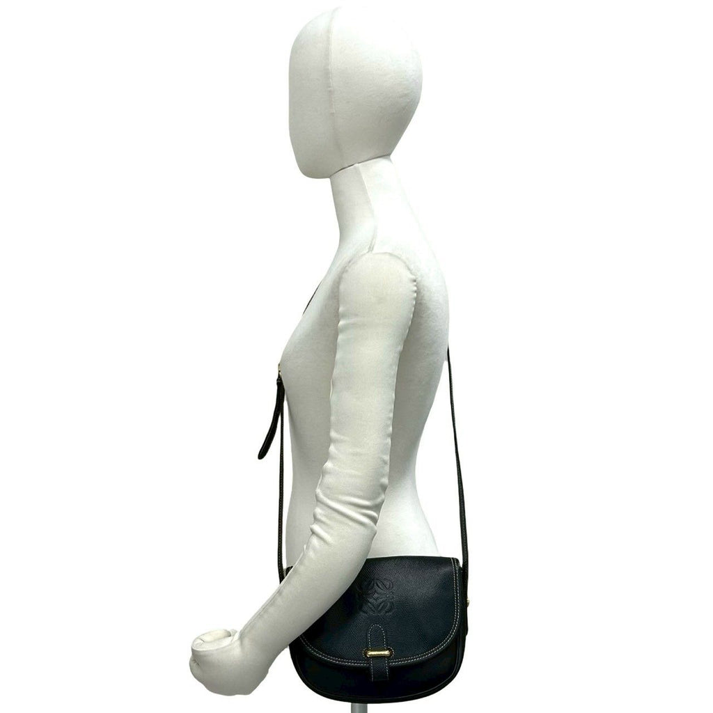 Loewe Vintage Anagram Logo Embossed Leather Shoulder Bag Pochette Crossbody — view 2
