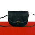 Loewe Vintage Anagram Logo Embossed Leather Shoulder Bag Pochette Crossbody
