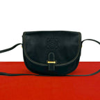 Loewe Vintage Anagram Logo Embossed Leather Shoulder Bag Pochette Crossbody