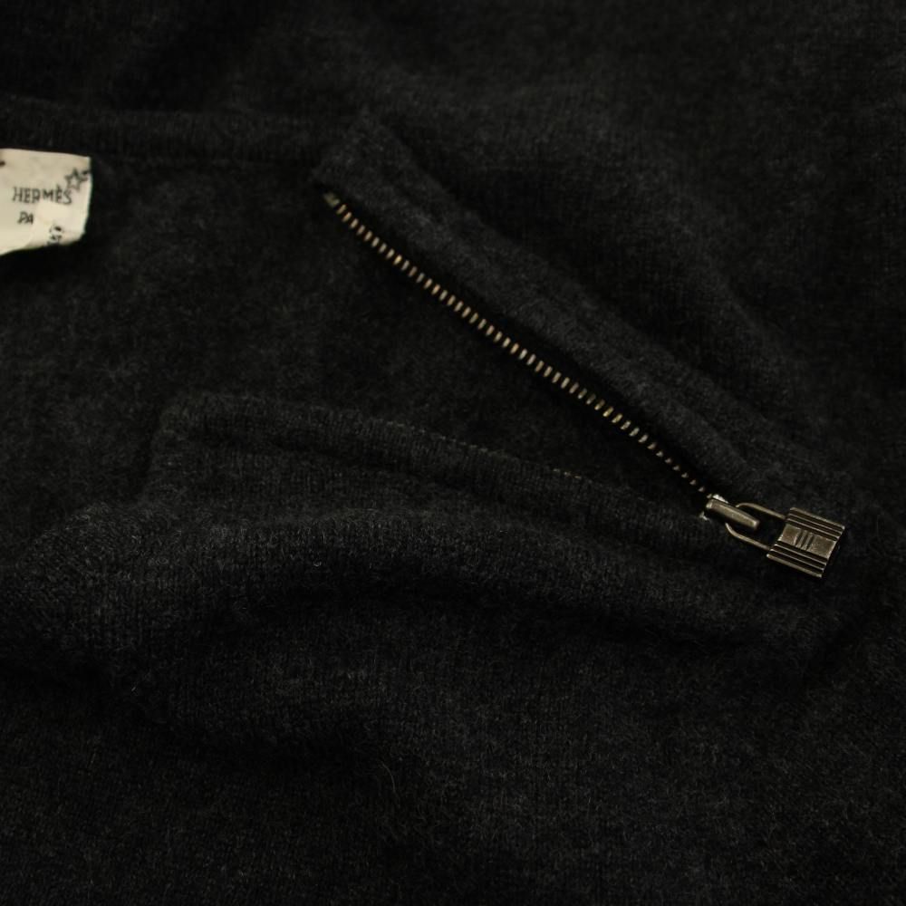Hermes Knit Sweater Cashmere Lightweight Long Sleeve SM Gray HN — view 6