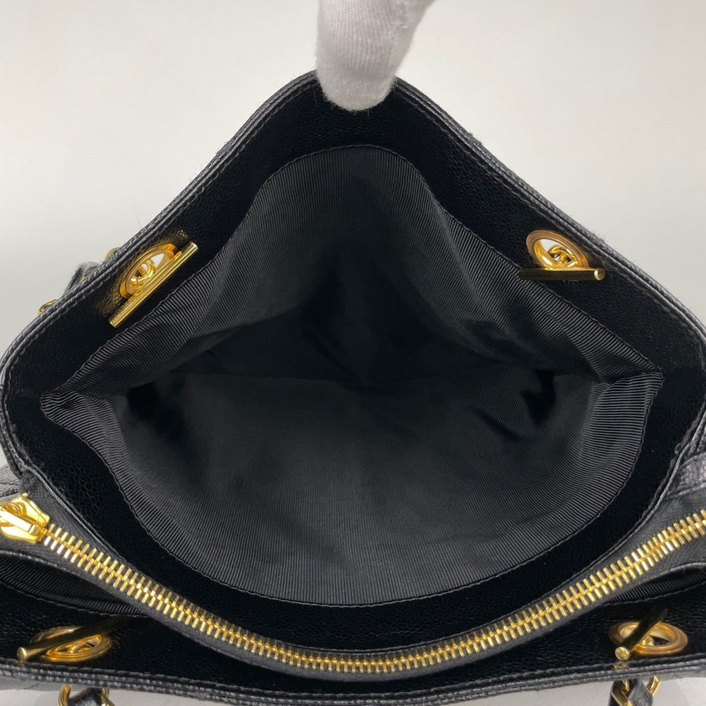 Chanel Tote CC Logo Caviar Leather Black — view 5