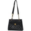 Chanel Tote CC Logo Caviar Leather Black