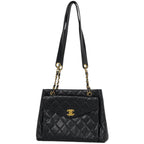 Chanel Tote CC Logo Caviar Leather Black