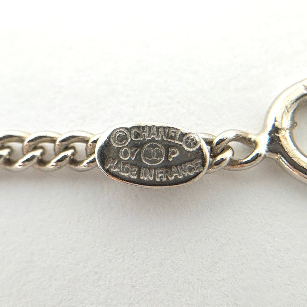 Chanel Necklace CC Logo Camellia Silver Plated Rhinestone — view 5