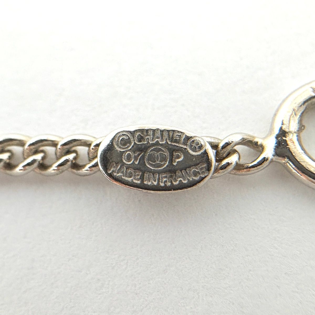 Chanel Necklace CC Logo Camellia Silver Plated Rhinestone — view 5