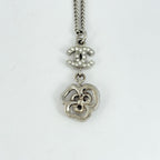 Chanel Necklace CC Logo Camellia Silver Plated Rhinestone — view 2