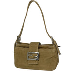 Fendi Shoulder Bag Zucca Logo Corduroy Brown