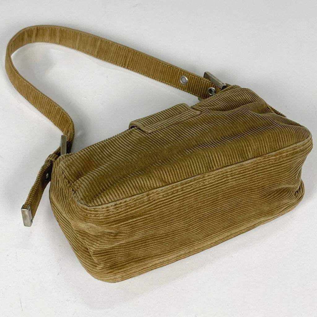 Fendi Shoulder Bag Zucca Logo Corduroy Brown — view 2