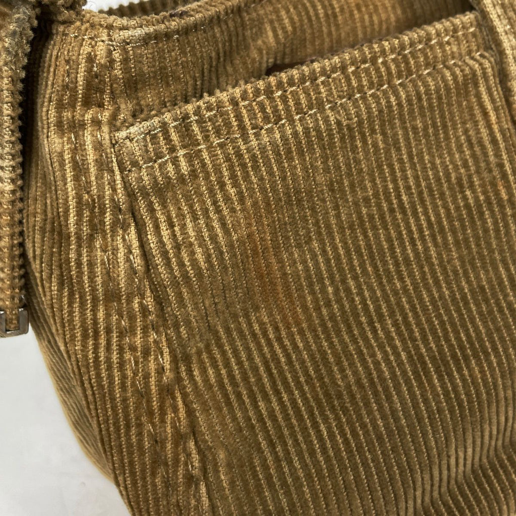 Fendi Shoulder Bag Zucca Logo Corduroy Brown — view 4