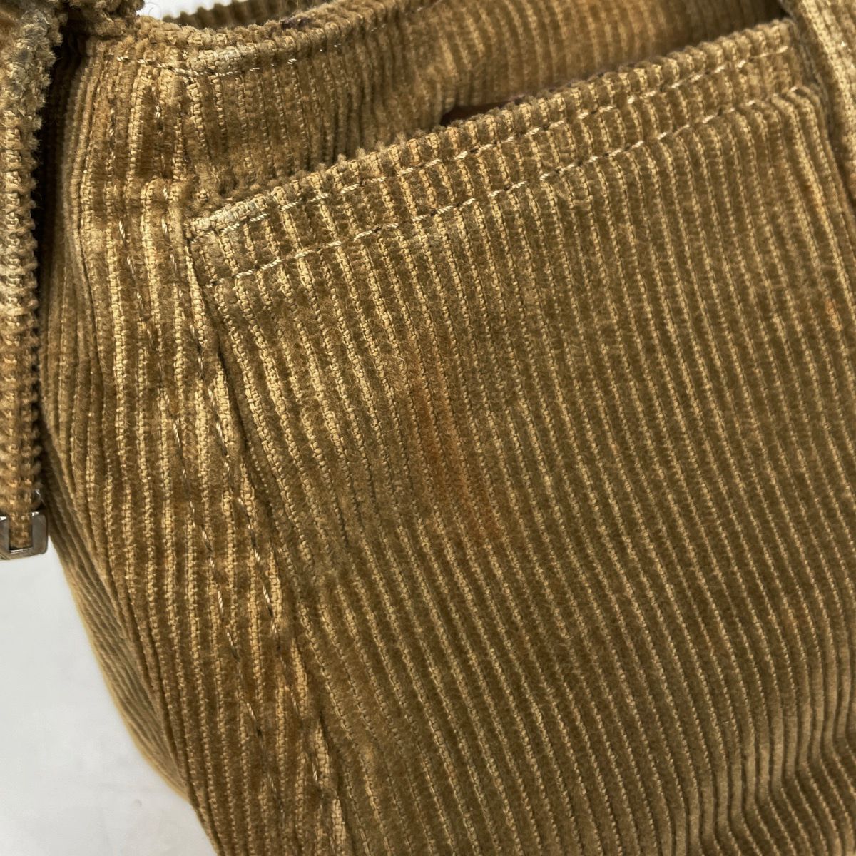 Fendi Shoulder Bag Zucca Logo Corduroy Brown — view 4