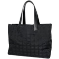 Chanel New Travel Line Tote MM CC Logo Nylon Jacquard Black