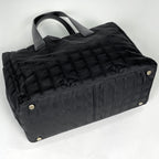 Chanel New Travel Line Tote MM CC Logo Nylon Jacquard Black — view 2