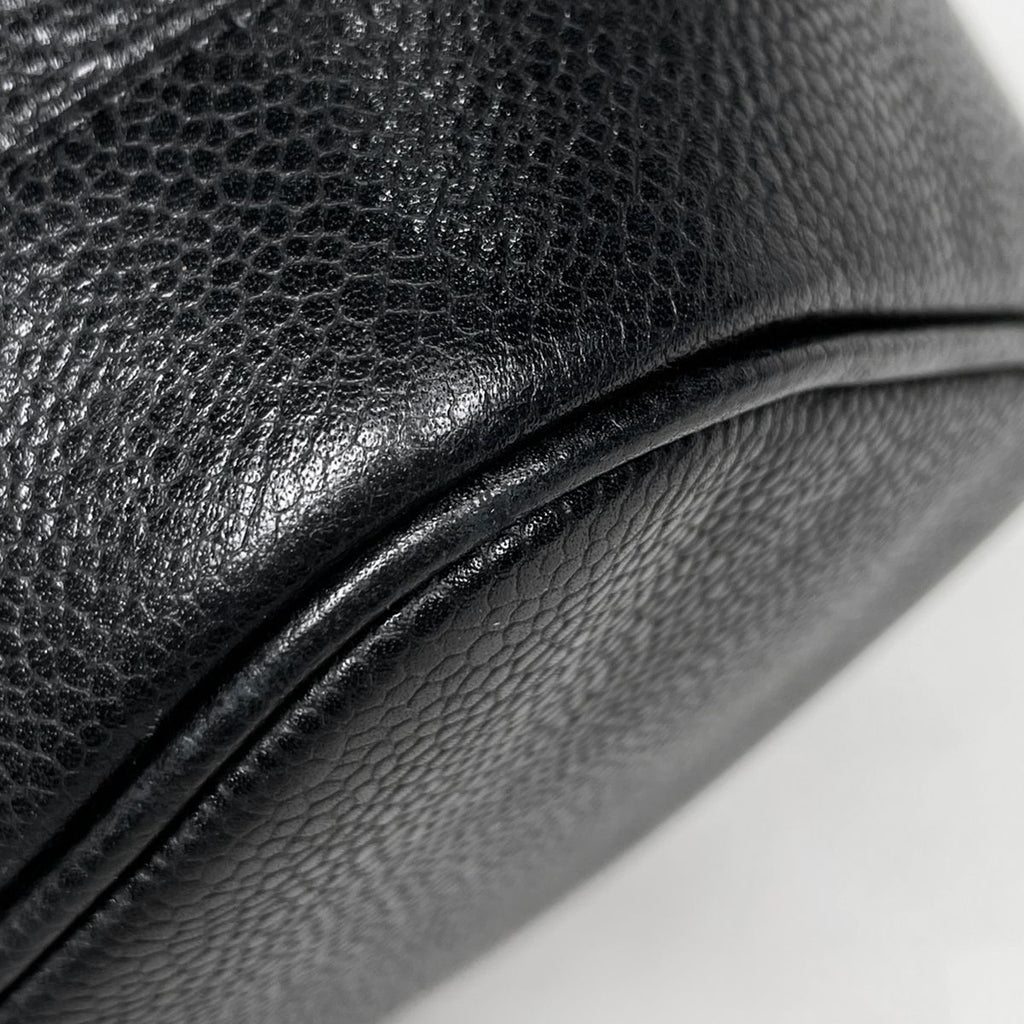Chanel CC Logo Vanity Makeup Pouch Caviar Leather Black — view 3
