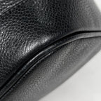 Chanel CC Logo Vanity Makeup Pouch Caviar Leather Black — view 3