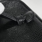 Chanel CC Logo Vanity Makeup Pouch Caviar Leather Black — view 4