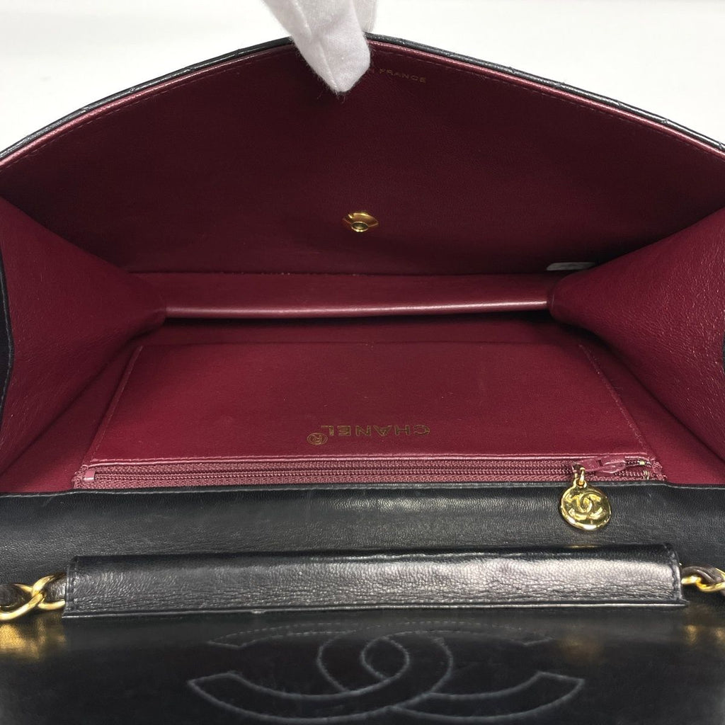 Chanel Quilted Shoulder Bag CC Logo Single Flap Leather Black — view 9