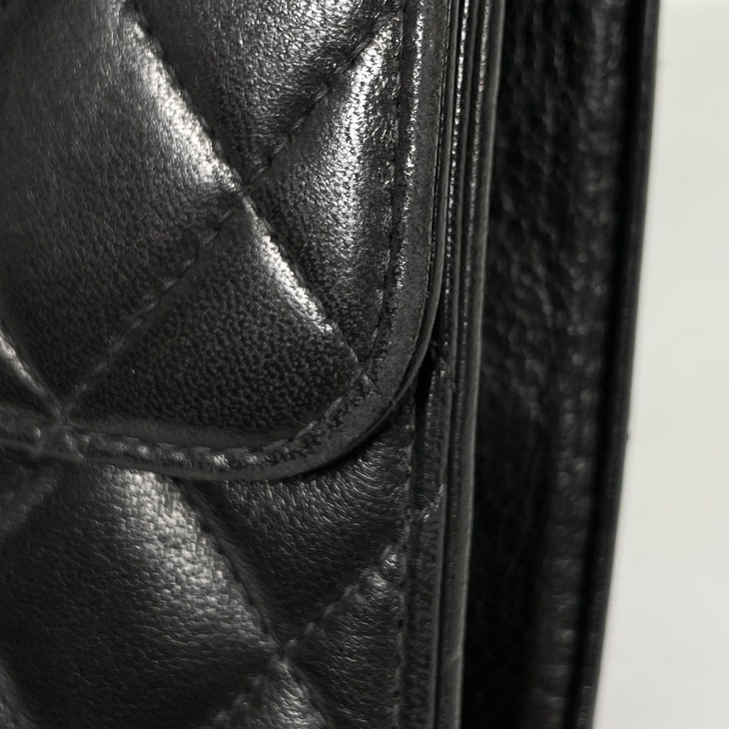 Chanel Quilted Shoulder Bag CC Logo Single Flap Leather Black — view 5