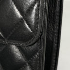 Chanel Quilted Shoulder Bag CC Logo Single Flap Leather Black — view 5