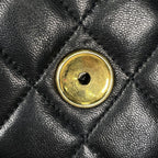 Chanel Quilted Shoulder Bag CC Logo Single Flap Leather Black — view 8