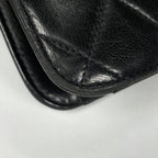 Chanel Quilted Shoulder Bag CC Logo Single Flap Leather Black — view 3