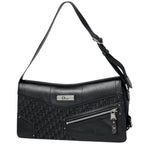 Dior Street Chic Shoulder Bag Trotter Pattern Canvas Black