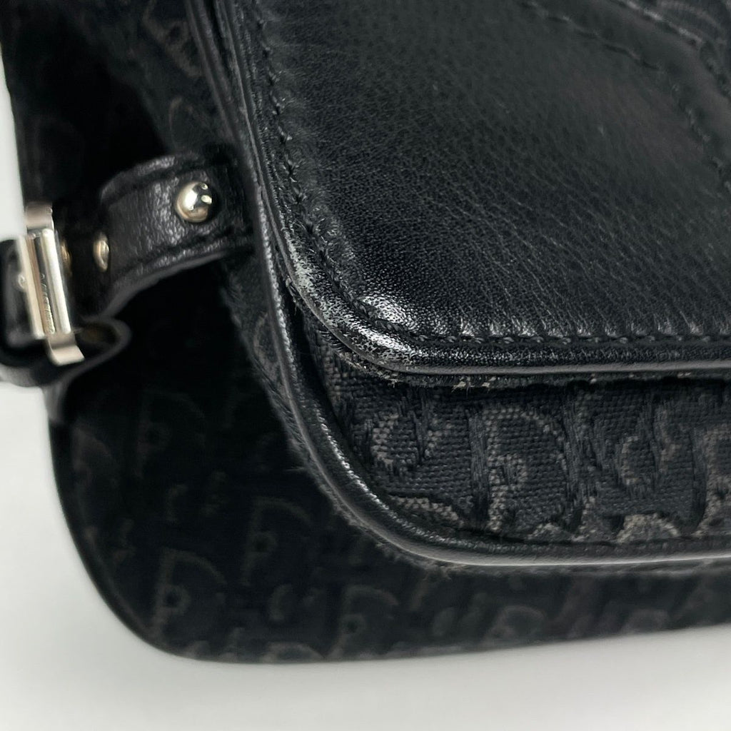 Dior Street Chic Shoulder Bag Trotter Pattern Canvas Black — view 3