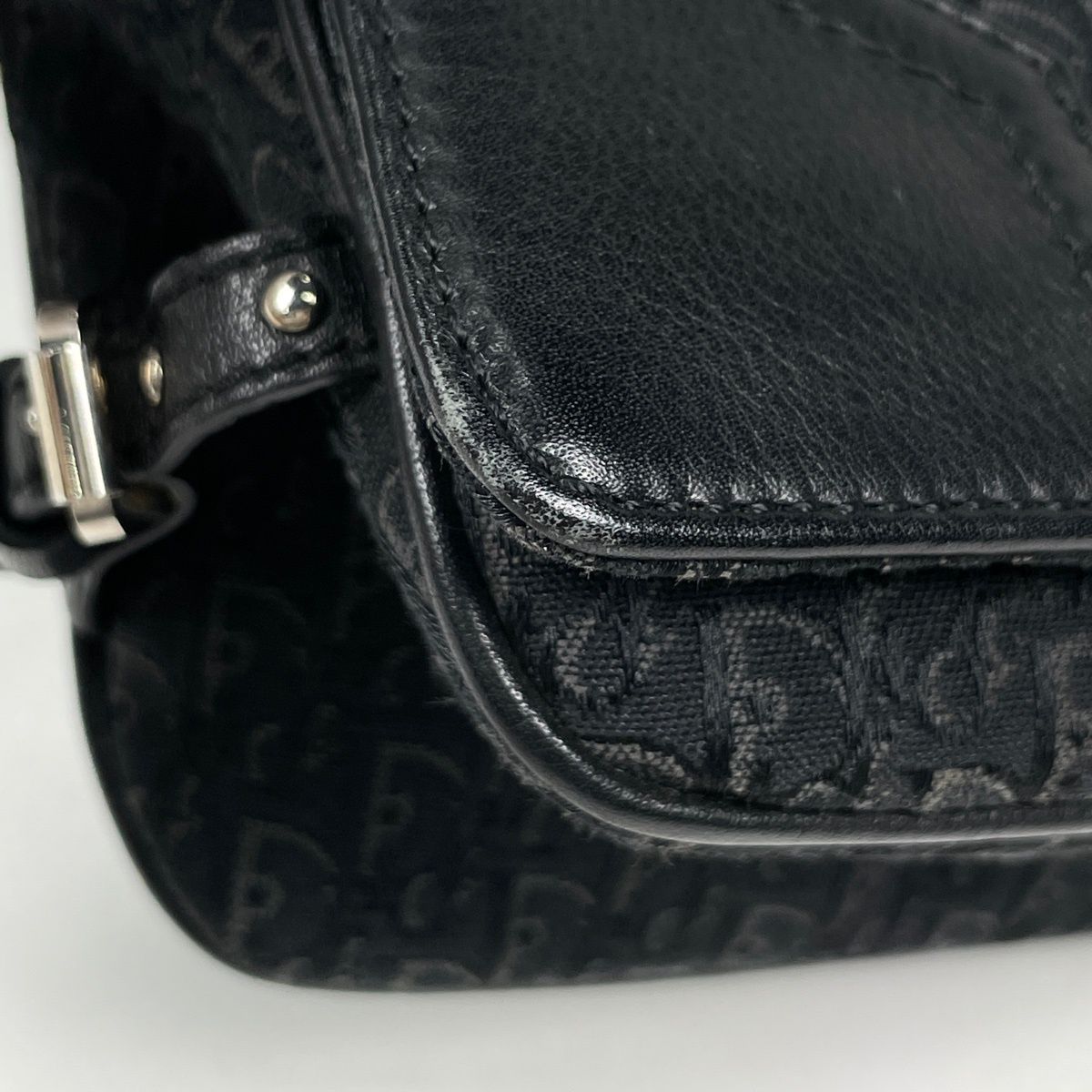 Dior Street Chic Shoulder Bag Trotter Pattern Canvas Black — view 3