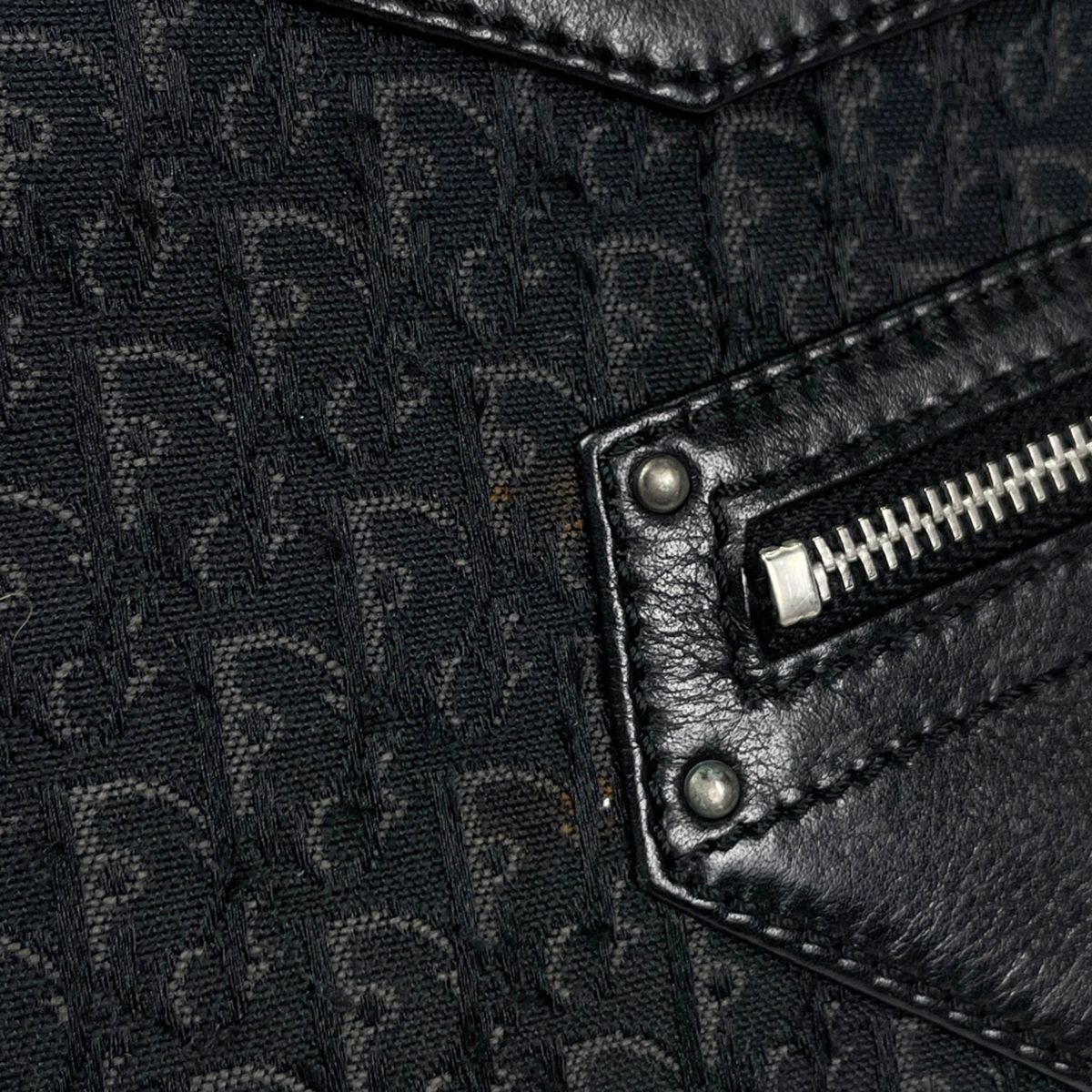 Dior Street Chic Shoulder Bag Trotter Pattern Canvas Black — view 4