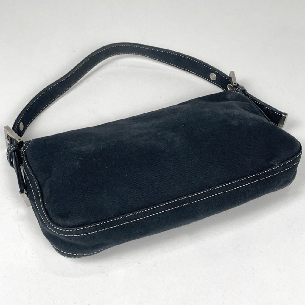 Fendi Zucca Logo Mamma Baguette Shoulder Bag Canvas Navy — view 2