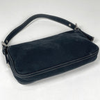Fendi Zucca Logo Mamma Baguette Shoulder Bag Canvas Navy — view 2