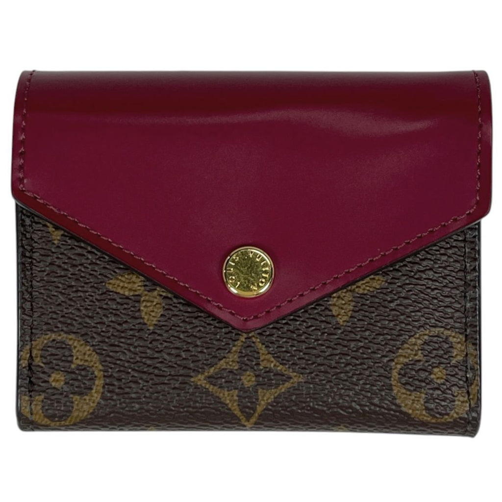 Louis Vuitton Portefeuille Zoe Trifold Wallet Monogram Brown Fuchsia