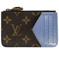 Louis Vuitton Card Holder Romy Case Coin Monogram Blue Frost Brown