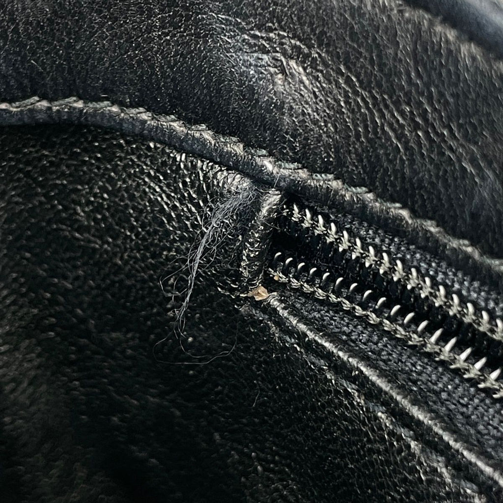 Chanel Quilted Shoulder Bag CC Logo Fringe Leather Black — view 9