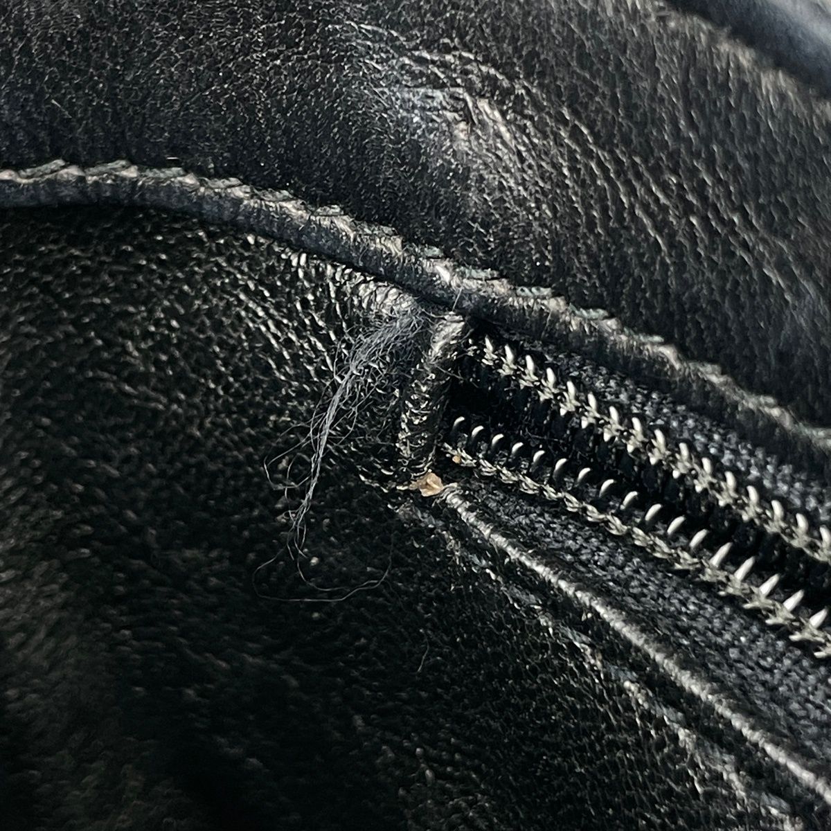 Chanel Quilted Shoulder Bag CC Logo Fringe Leather Black — view 9