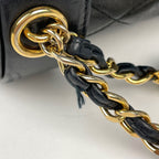 Chanel Quilted Shoulder Bag CC Logo Fringe Leather Black — view 6