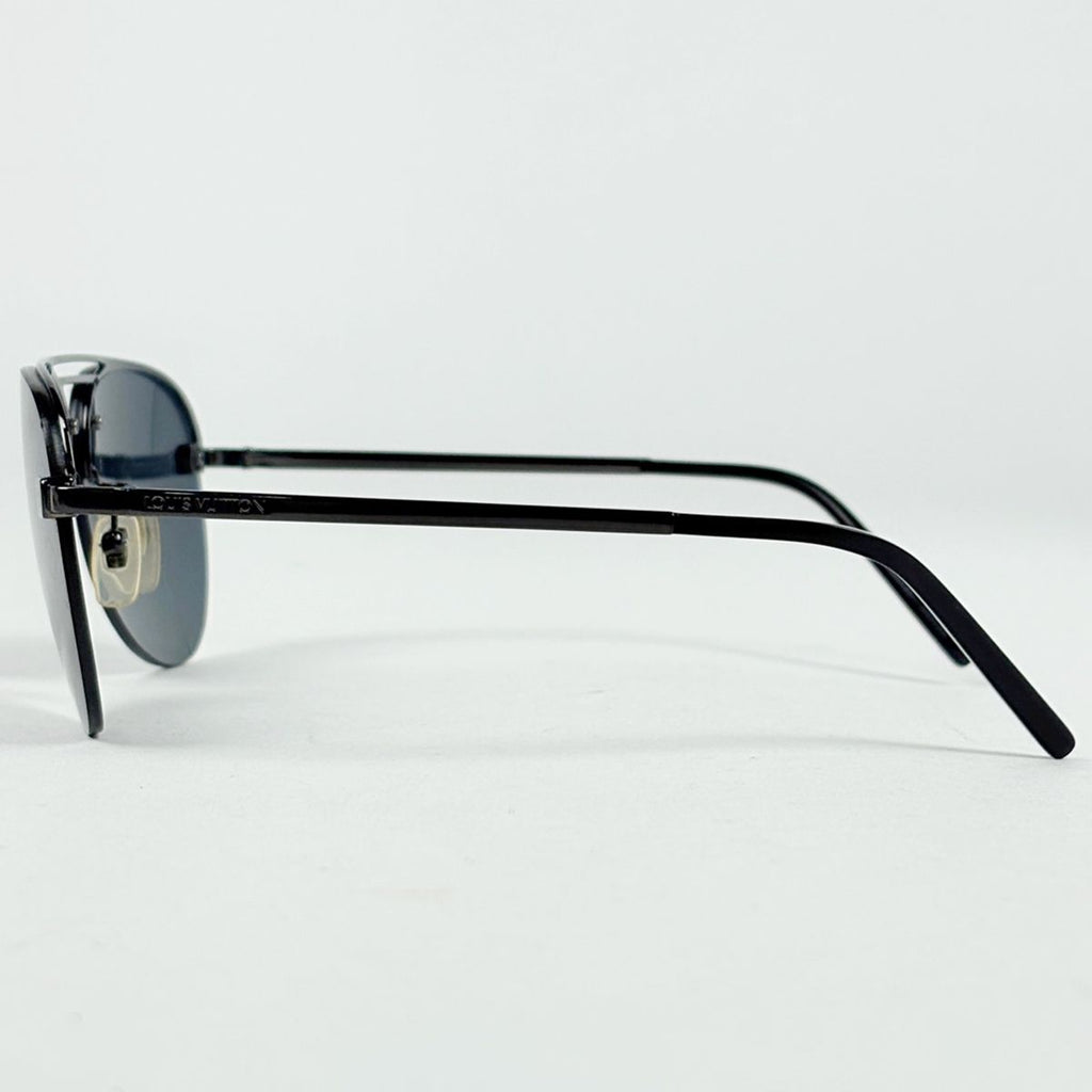 Louis Vuitton Clockwise Sunglasses Monogram Rimless Metal Black Eyewear — view 2