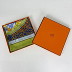 Hermes Carre 90 Scarf World Map Silk Green Multicolor — view 4