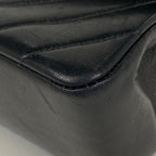 Chanel Shoulder Bag CC Logo Stitch Double Flap Leather Black — view 3