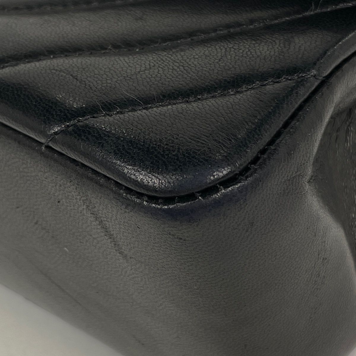 Chanel Shoulder Bag CC Logo Stitch Double Flap Leather Black — view 3