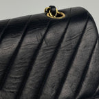 Chanel Shoulder Bag CC Logo Stitch Double Flap Leather Black — view 5
