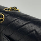 Chanel Shoulder Bag CC Logo Stitch Double Flap Leather Black — view 6